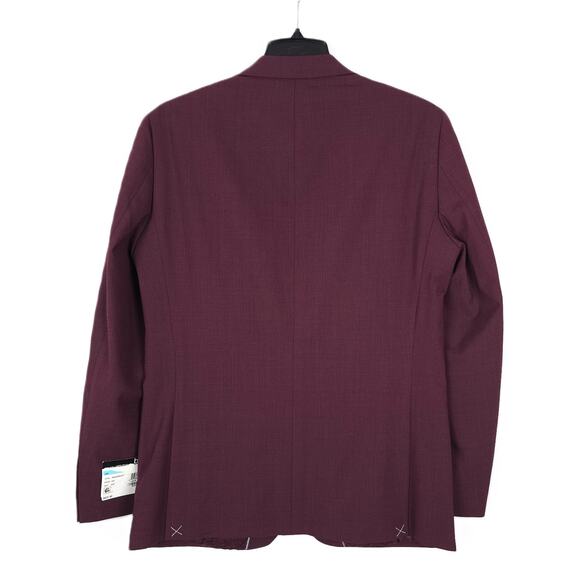 Bar III Men's Slim-Fit Active Stretch Wool Suit Jacket Red Solid 40S NWT - Picture 3 of 7